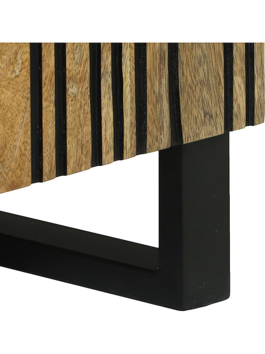 TV Stand Made of Metal & Solid Wood Brown L80xD31.5xH46cm