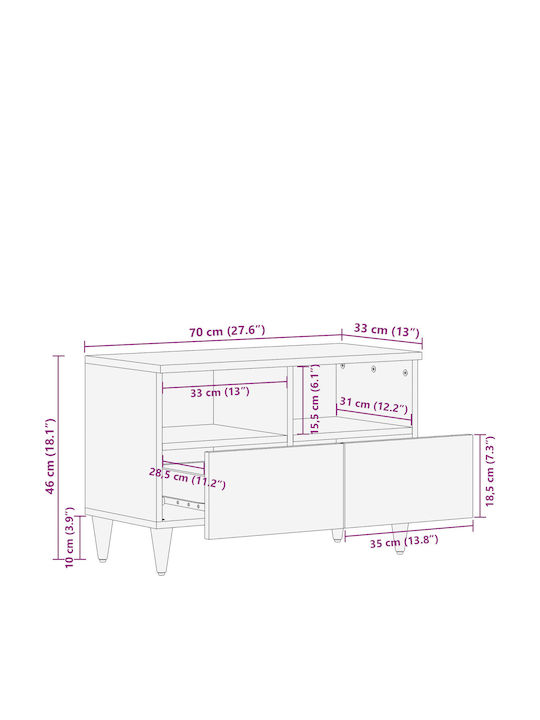 TV Stand Brown M70xD33xH46cm