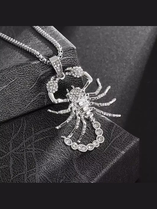 Trendy Zircon Gold Plated Scorpion Pendant Silver