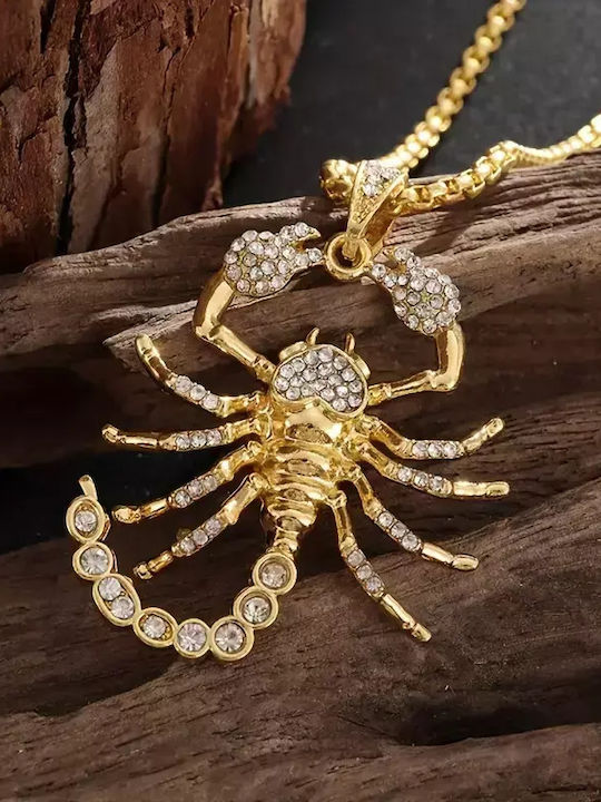 Trendy Zircon Gold Plated Scorpion Pendant Gold