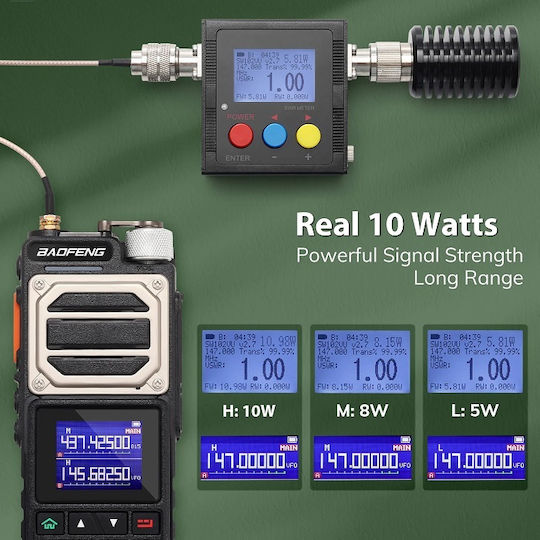 Baofeng UV-25 Transmițător Wireless UHF/VHF 10W cu Ecran Color