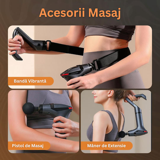 Arme de masaj pentru gât, spate, picioare, corp & mâini cu vibrație Gri