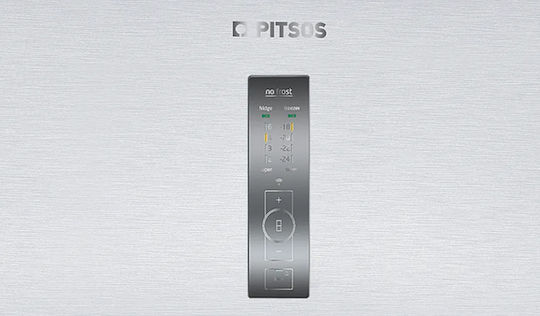 Pitsos Kühl-Gefrierkombination 438Es Total NoFrost H203xB70xT67cm. Inox PKNB49XIDP