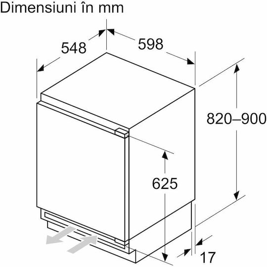 Bosch Εντοιχιζόμενο Mini Bar 110lt Υ82xΠ59.8xΒ54.8εκ. Λευκό KUL22VFD0