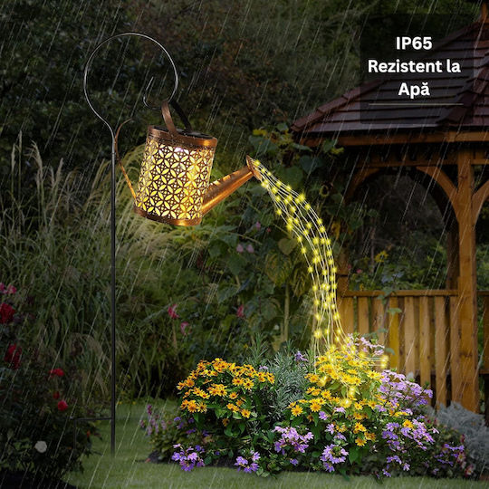 Lampă Solară De Exterior Led Panou Solar Grădină Curte Vintage Stropitoare Cu Senzor Crepuscular Ip65 Cupru Antic
