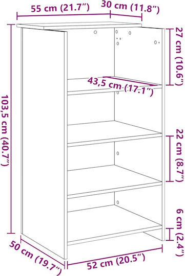 vidaXL Birou de primire în birou cu Dimensiuni L55xA50xÎ103.5cm