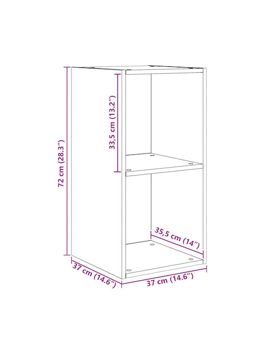 Ράφια Τοίχου Μαύρη Δρυς (2τμχ) 37x37x72εκ.