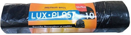 Lux Plast Trash Bags with Drawstring 54x75cm 10pcs Black