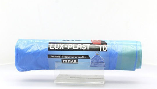 Lux Plast Σακούλες Απορριμάτων με Κορδόνι 75x54cm 10τμχ Μπλε