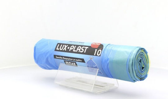 Lux Plast Σακούλες Απορριμάτων με Κορδόνι 75x54cm 10τμχ Μπλε