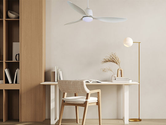 Bayside Geelong Ceiling Fan 132cm with White Light Fixture