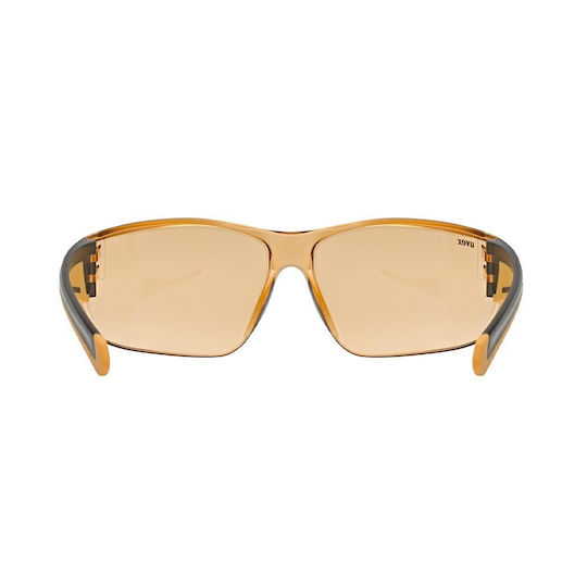 Uvex Cycling Glasses with Orange Frame & Dark Lenses