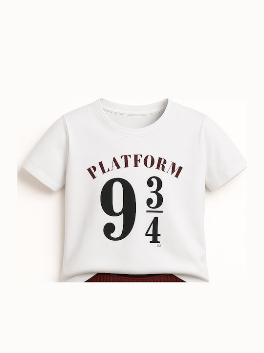 Harry Potter Παιδική Πιτζάμα Καλοκαιρινή White Red