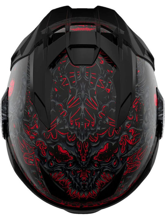 Icon Ultraflite Misanthrope Black Mat Red Κράνος Μηχανής Full Face ECE 22.06