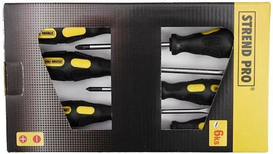 Strend Pro Sd9963 Screwdriver Set Flat Phillips 6 Pieces Cr-v