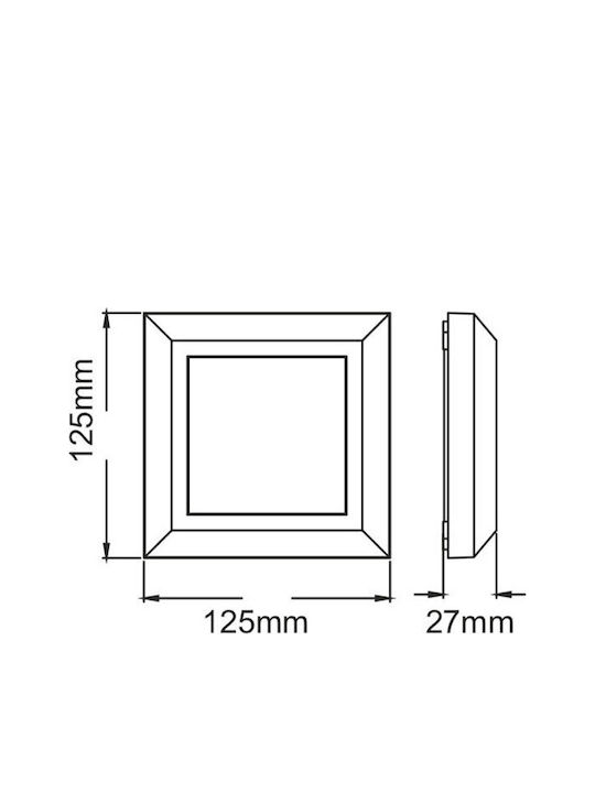 Aca Wasserdicht Wandmontierte Außenbeleuchtung LED 4W 3000K 12,5x12,5cm Aca Wasserdicht Wandmontierte Außenbeleuchtung LED 4W 3000K 12,5x12,5cm