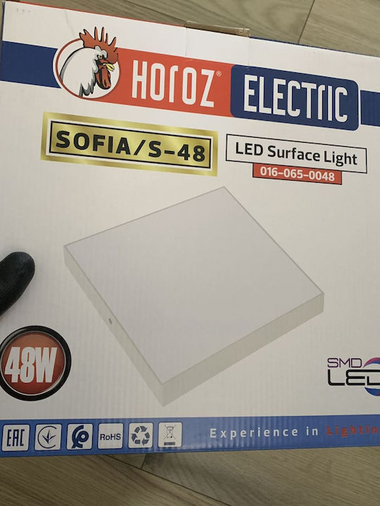 Lustră LED Sofia Pătrată 48W Lumină Rece Albă 300x300 mm 4320 lm Albă
