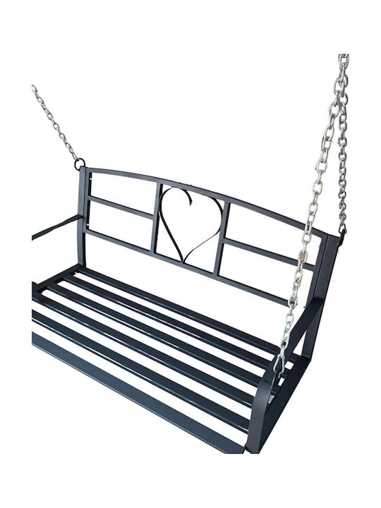 Bancă de grădină din metal Vivatechnix Vmd-1050 cu lanț negru 120x55x52cm 2 locuri Bancă de grădină din metal Vivatechnix Vmd-1050 cu lanț negru 120x55x52cm 2 locuri