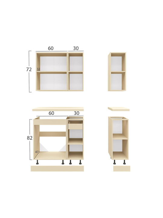 Set Dulapuri de Bucătărie Suspendate & de Podea Sonama 120x47x84buc