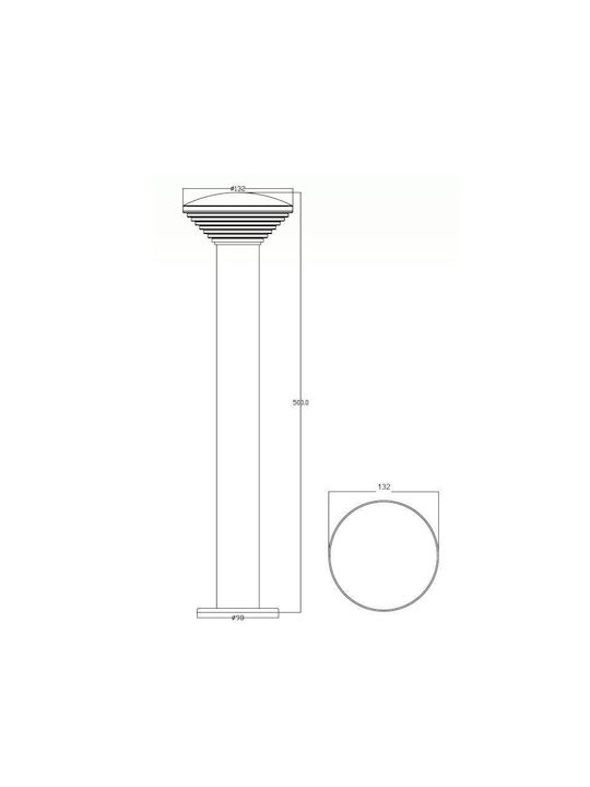 Външен светлинен стълб Bambu-4 LED макс 9W неръждаема стомана 684 лм IP44 4000K височина 500 мм