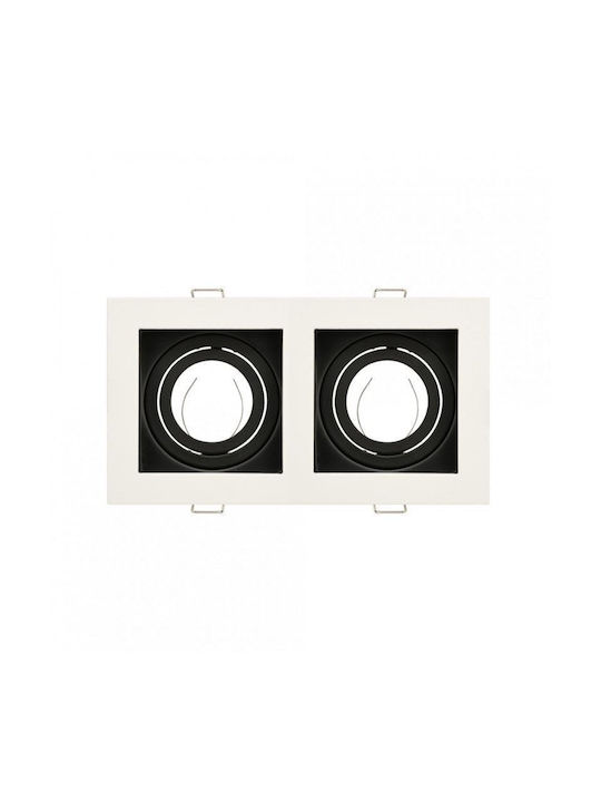 Spot Petunya-2 Alb cu 2 Sloturi Mr16 Culoare Albă 100x185mm Aluminiu