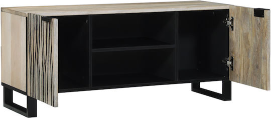 Sideboard made of Wood & Metal Λευκό Και Μαύρο 105x33.5x46cm