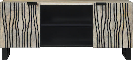Sideboard made of Wood & Metal Λευκό Και Μαύρο 105x33.5x46cm