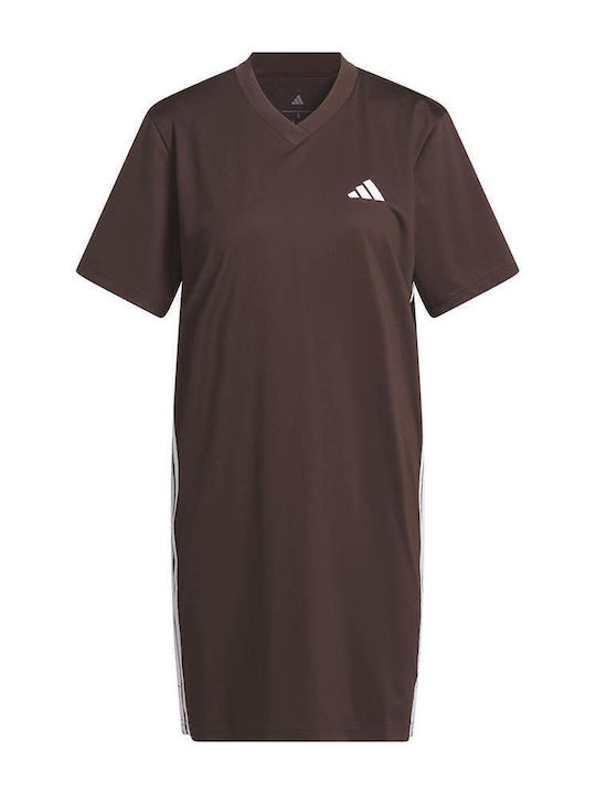 Rochii De Vară Pentru Femei Mini Rochie Sport Tricou Mâneca Scurtă Maro
