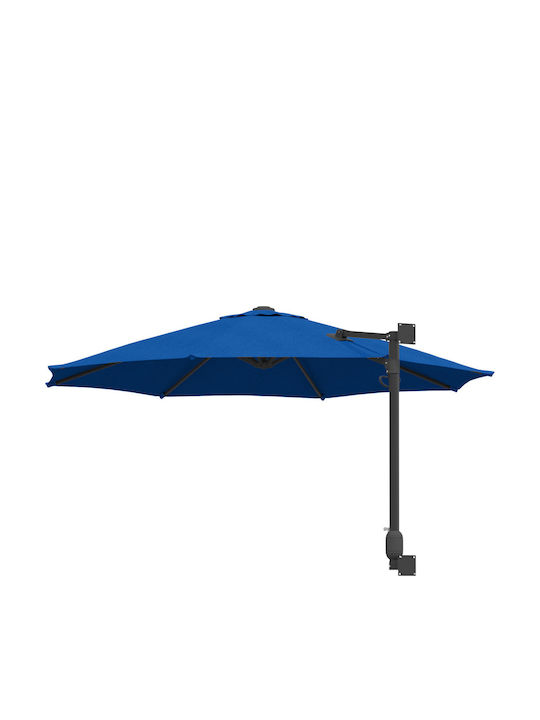 Wandmontierter Rundschirm aus Aluminium Hellblau F2.3xH1.48m