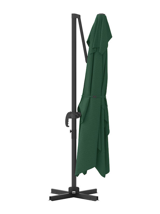 Umbrelă Suspendată Pătrată Din Aluminiu Verde 2.5x2.5xÎnălțime 2.6m