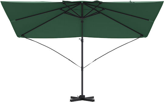Garten- und Terrassen-Sonnenschirm Hängend Quadratisch Aluminium Grüne 2,5x2,5xH2,6m