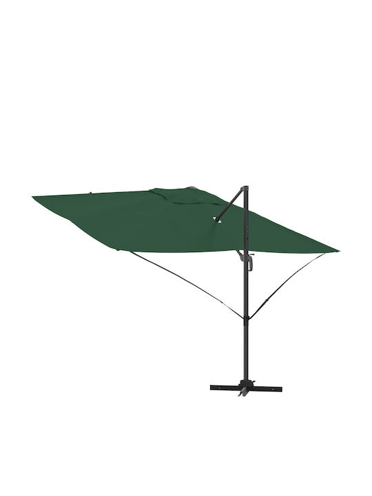 Umbrelă Suspendată Pătrată Din Aluminiu Verde 2.5x2.5xÎnălțime 2.6m