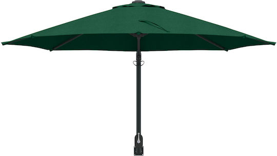 Wall Mounted Circular Metal Green Parasol Φ2.5xH1.48m