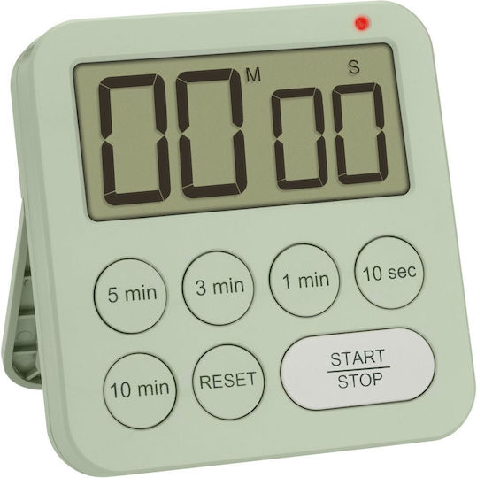 TFA Silent Timer Tabletop Digital Clock LED Green 38.2056.04