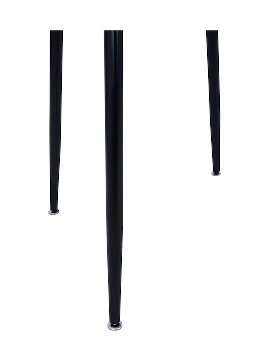 Paloma Table Kitchen Wooden with Metal Frame Black 70x70x76cm