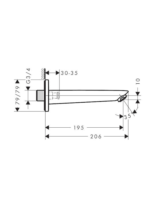 Hansgrohe Logis Built-in Faucet Spout for Shower Silver