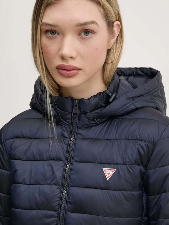Women's Puffer Jacket for Winter with Hood Blue