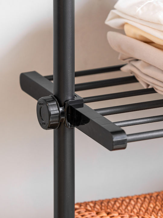 SoBuy Κρεμάστρα Δαπέδου από Μέταλλο Μαύρη 80x300cm