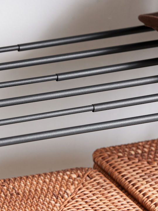 SoBuy Κρεμάστρα Δαπέδου από Μέταλλο Μαύρη 80x300cm