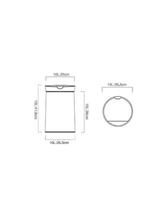 Plastic Waste Bin with Sensor Grey 10lt