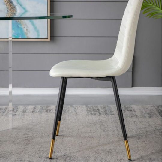 Quarteto Dining Room Fabric Chair Ecru 44x55x90cm 4pcs
