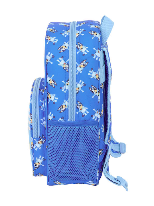 Bluey School Bag Trolley for Elementary with Water Bottle Holder Blue 11L 26 x 11 x 34cm