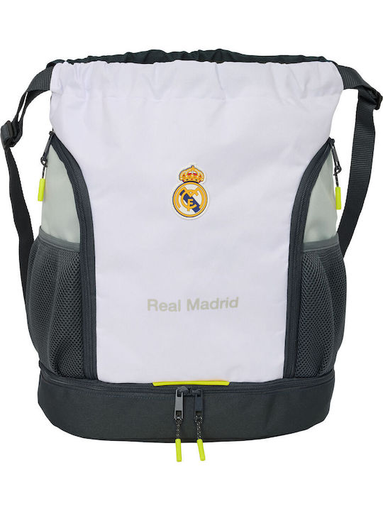 Real Madrid School Bag Backpack Elementary, Elementary White 21.9Liters