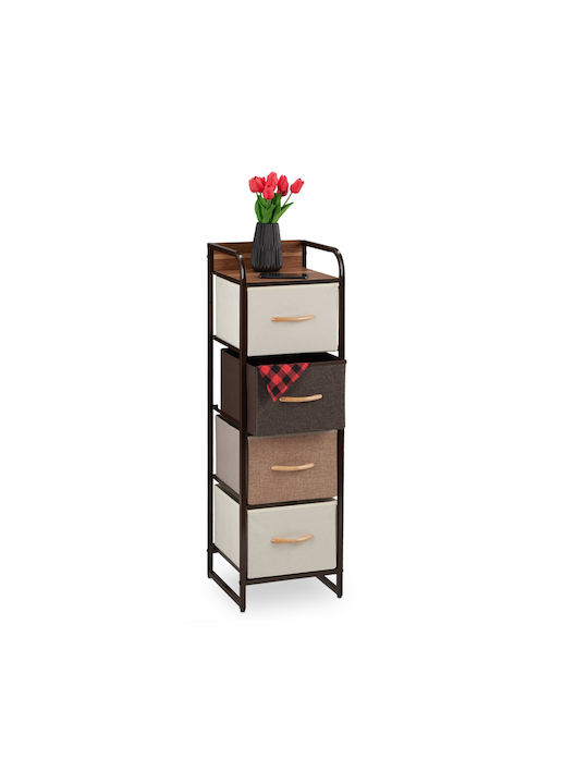 Sertar de depozitare din metal și material textil cu 4 sertare L31xW31.5xH99.5buc
