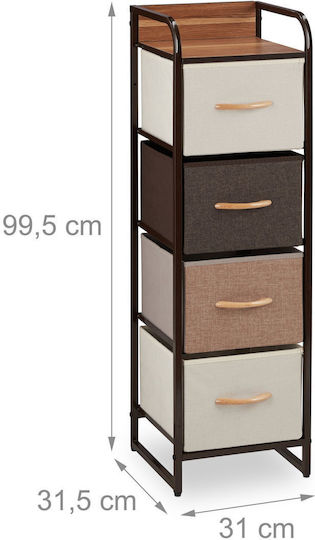 Schubladen Aufbewahrung mit 4 Schubladen L31xB31.5xH99.5cm