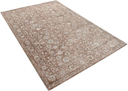 Polcarpet Lyra Teppich Rechteckig Synthetisch,Polyester/Cotton/Leather mit Fransen Brown