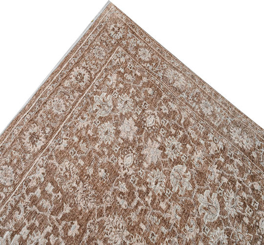 Polcarpet Lyra Teppich Rechteckig Synthetisch,Polyester/Cotton/Leather mit Fransen Brown