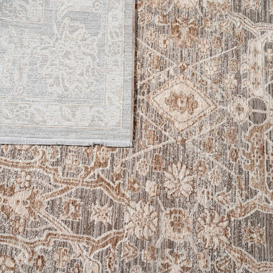 Polcarpet Lyra Teppich Rechteckig Synthetisch,Polyester/Cotton/Leather mit Fransen Brown