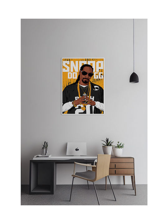 Music Poster Snoop Dogg Ms097 21cm x 30cm Λευκό Κάδρο Pvc