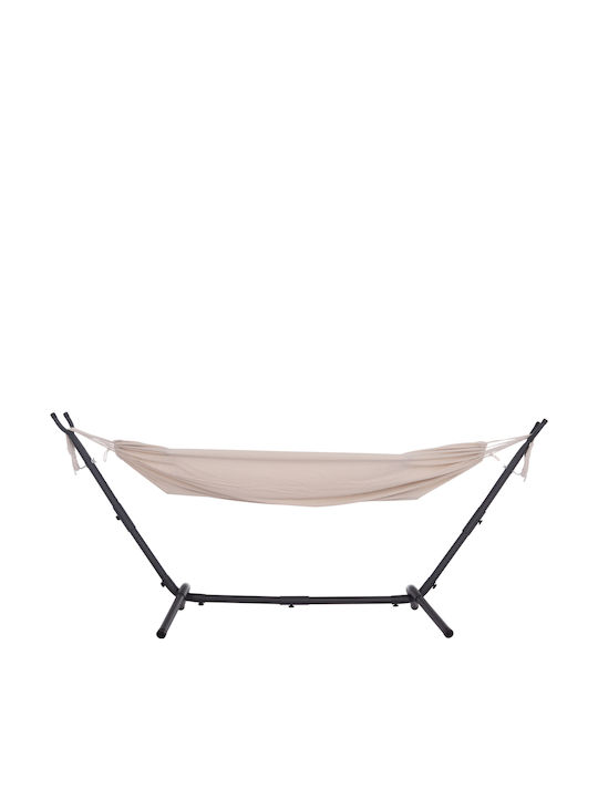HomeMarkt Crave Single Hammock with Stand Gray 265x93cm
